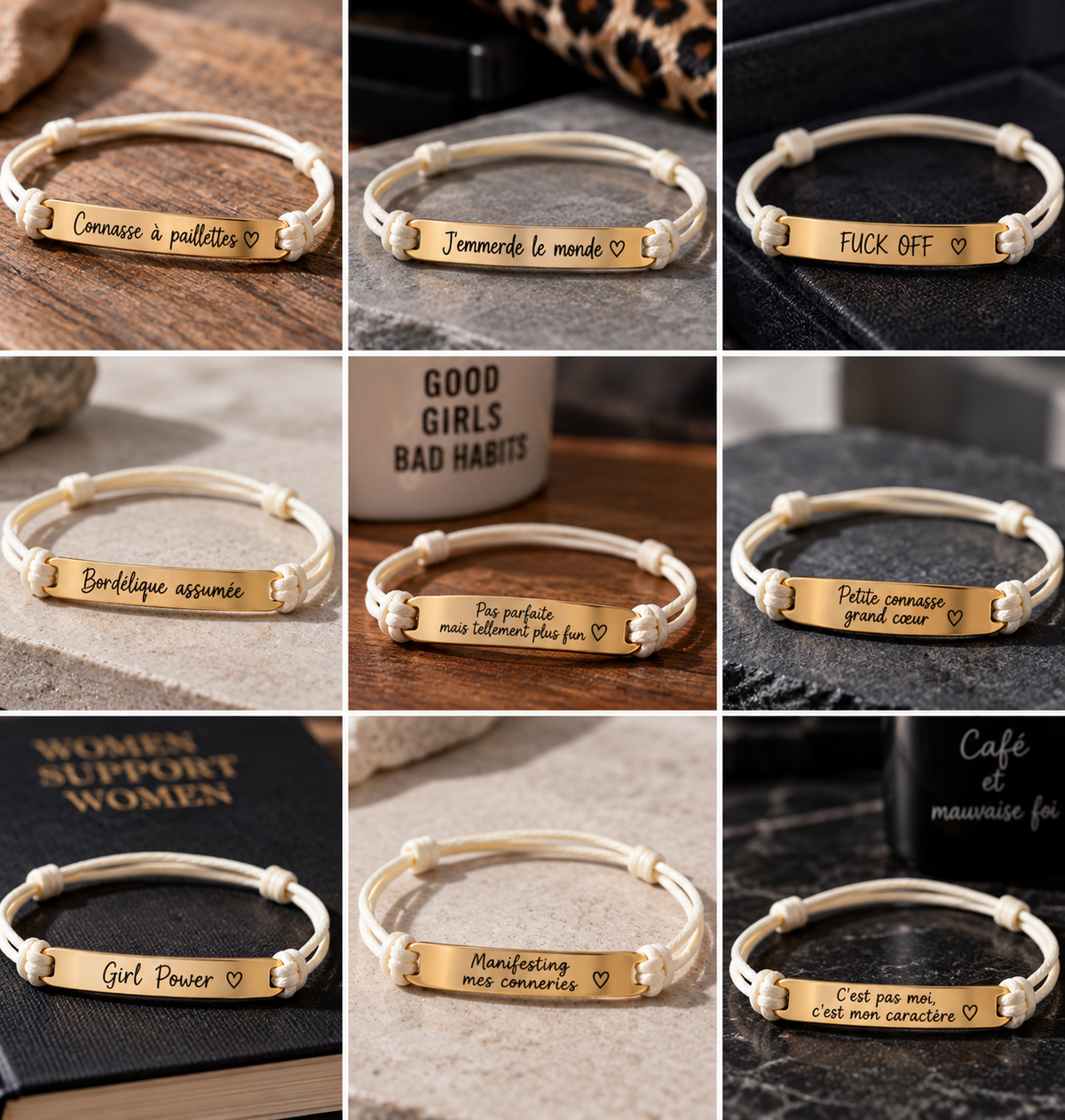Bracelets à message